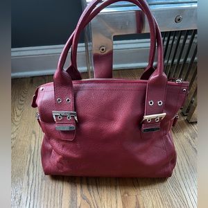 Red leather purse